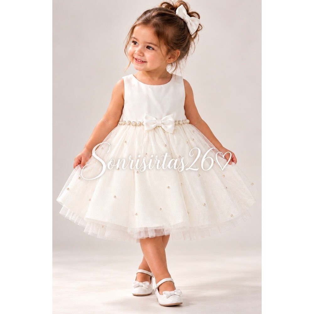 Couture Princess Baby Girl Dress 12M Pink white Tulle Pearl Bow Party Special